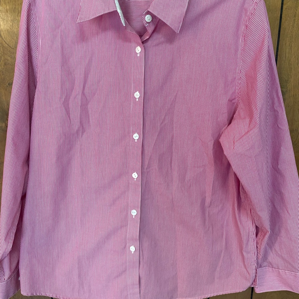 Orvis Pink and White Striped Shirt